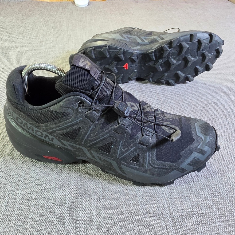 Salomon Speedcross 6 Trail Shoes Mens 9 Black‎ Contagrip Lugs Lacing